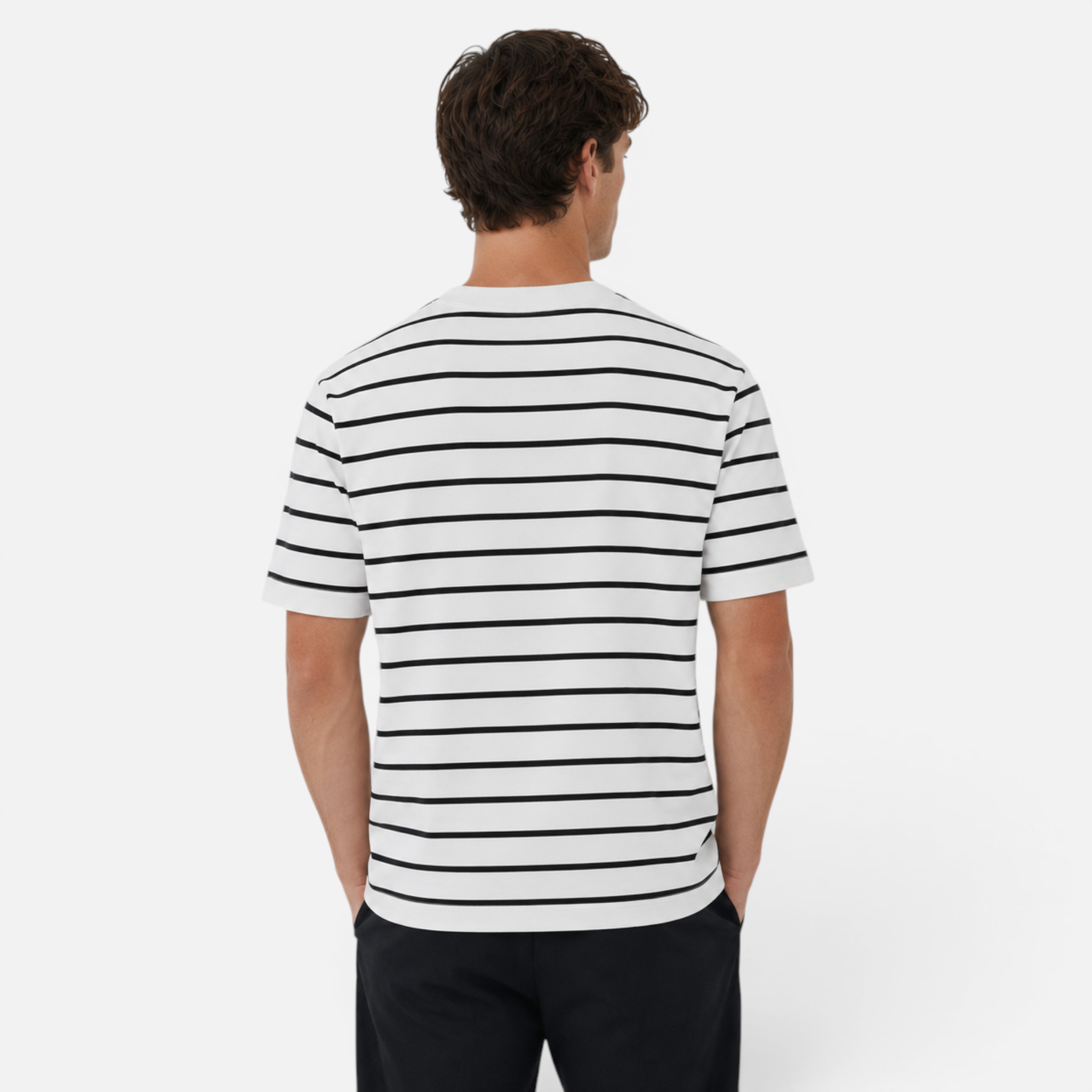 Valeniri | Men's Boxy Crew Neck Tee – Classic Striped Shirt