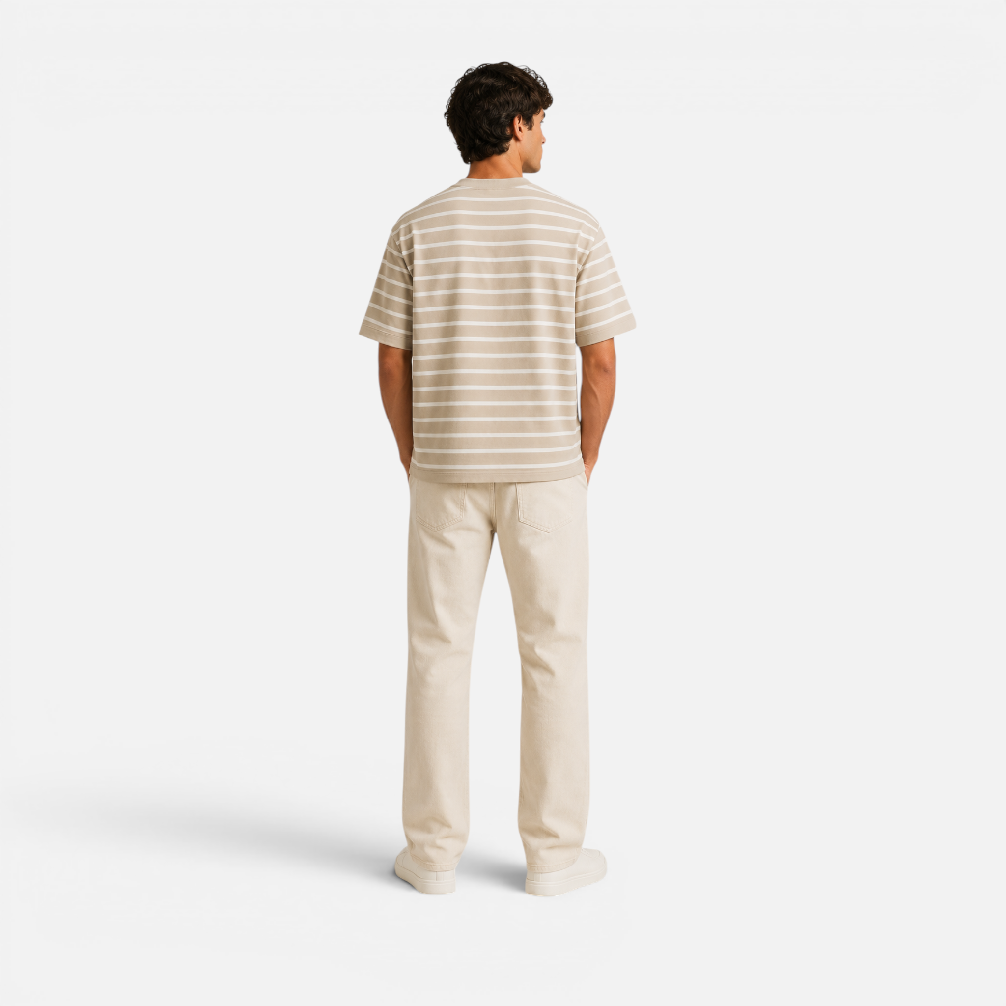 Valeniri | Men's Boxy Crew Neck Tee – Classic Striped Shirt