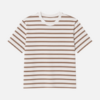 Valeniri | Women's Cotton Striped Crew Neck T-Shirt Loose Fit Short Sleeve