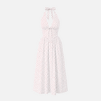 Valeniri | Women's Polka Dot Halter Maxi Dress Elegant Deep V Neck