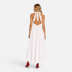 Valeniri | Women's Polka Dot Halter Maxi Dress Elegant Deep V Neck