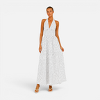 Valeniri | Women's Polka Dot Halter Maxi Dress Elegant Deep V Neck
