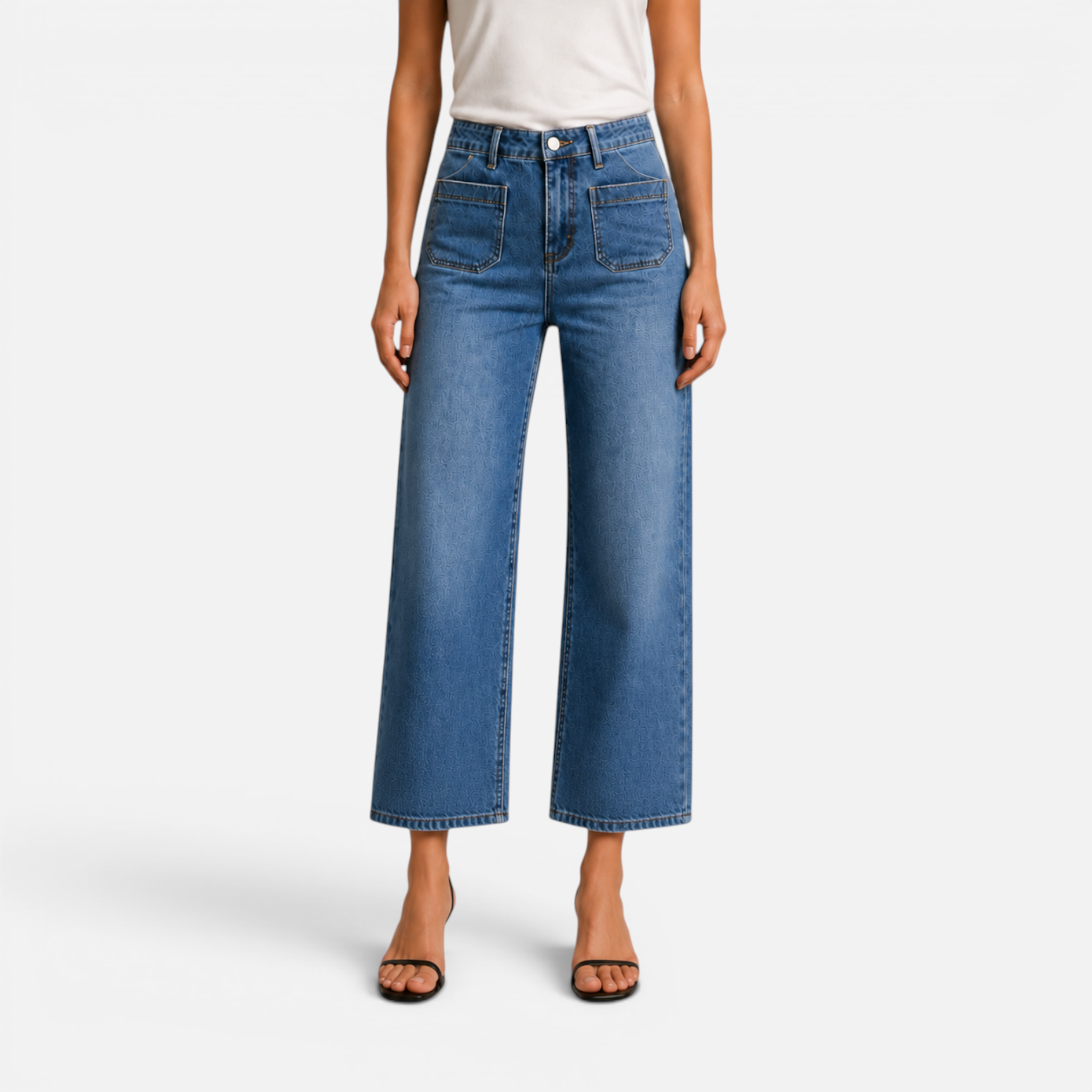 Valeniri | Women's Straight Leg High Waist Denim Jeans – Cropped Fit