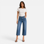 Valeniri | Women's Straight Leg High Waist Denim Jeans – Cropped Fit