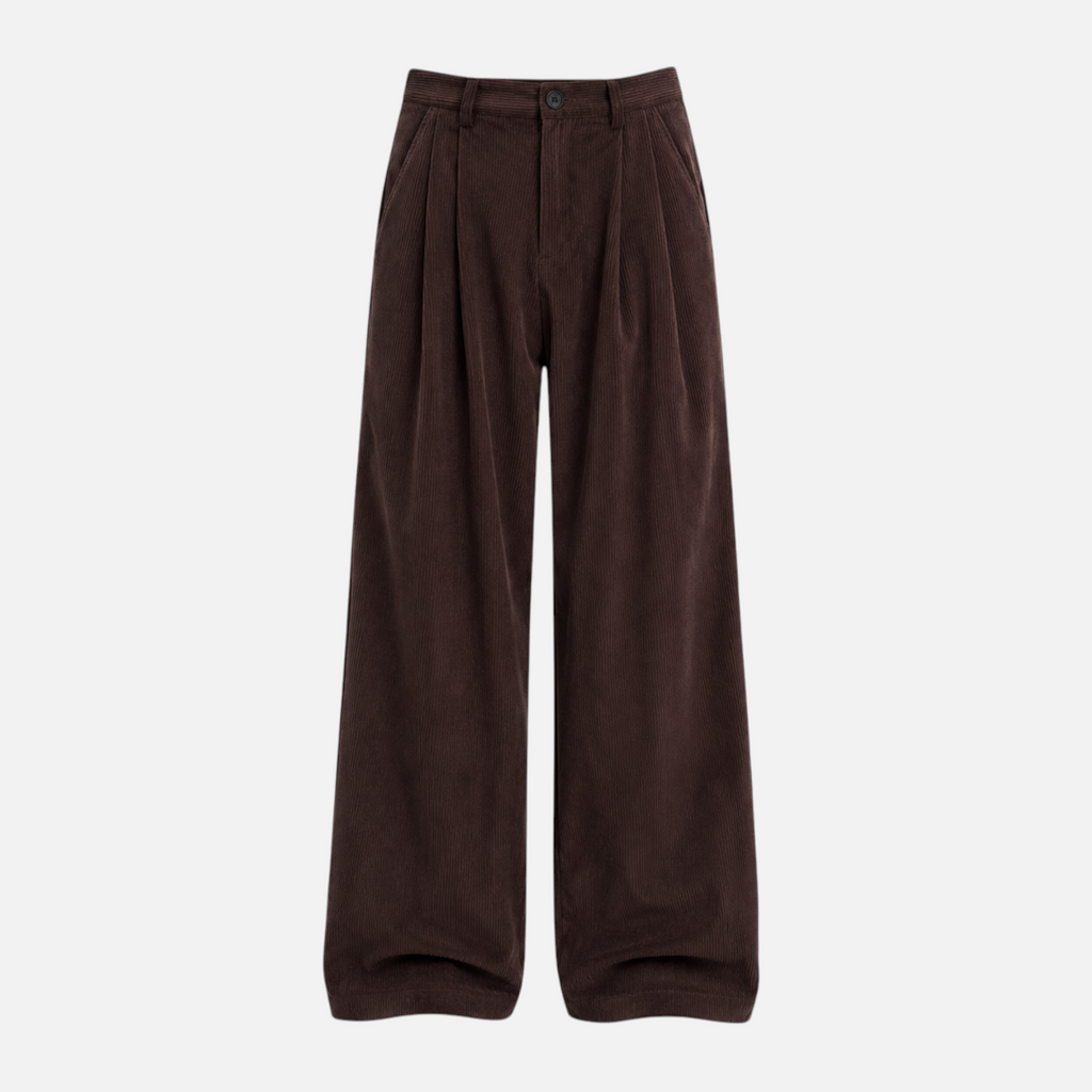Valeniri | Women's Corduroy Trousers Relaxed Fit Wide Leg Casual Pants