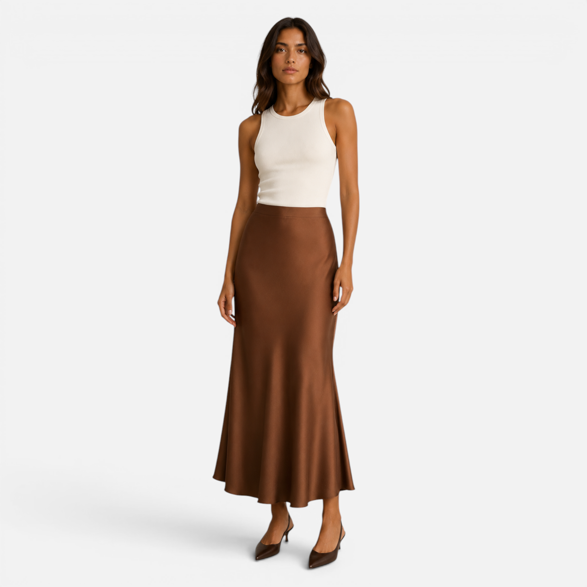 Valeniri | Women's Satin Maxi Skirt High Waist Fishtail Formal Skirt