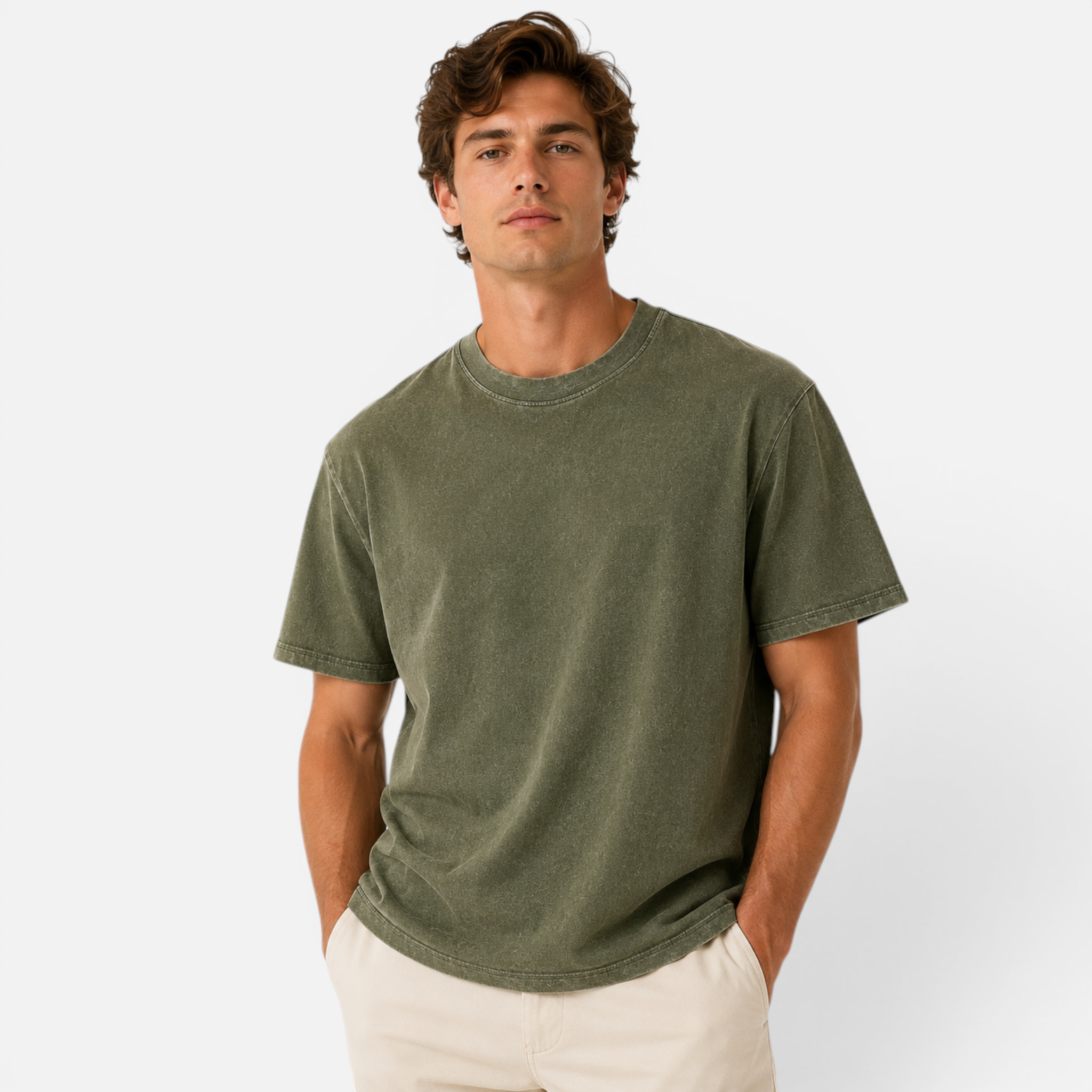 Valeniri | Men's Boxy T-Shirt Relaxed Fit Cotton Crew Neck