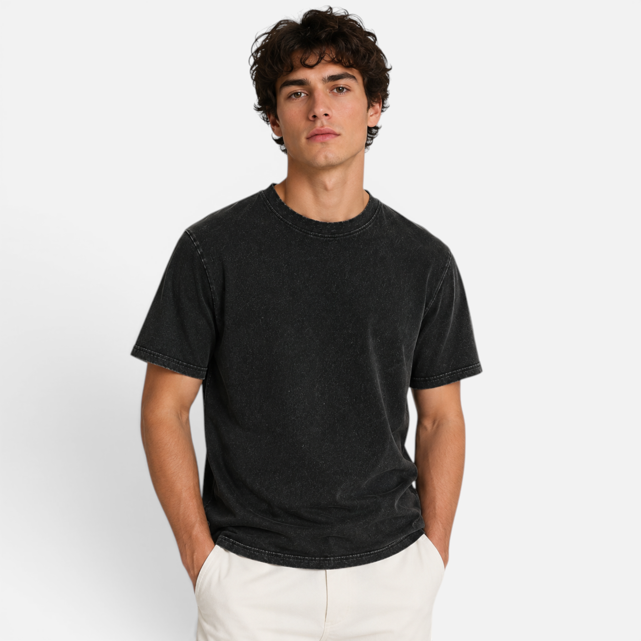 Valeniri | Men's Boxy T-Shirt Relaxed Fit Cotton Crew Neck