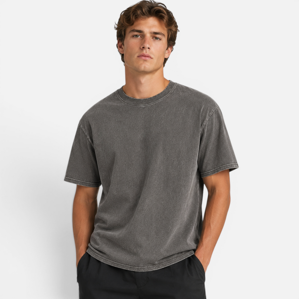 Valeniri | Men's Boxy T-Shirt Relaxed Fit Cotton Crew Neck