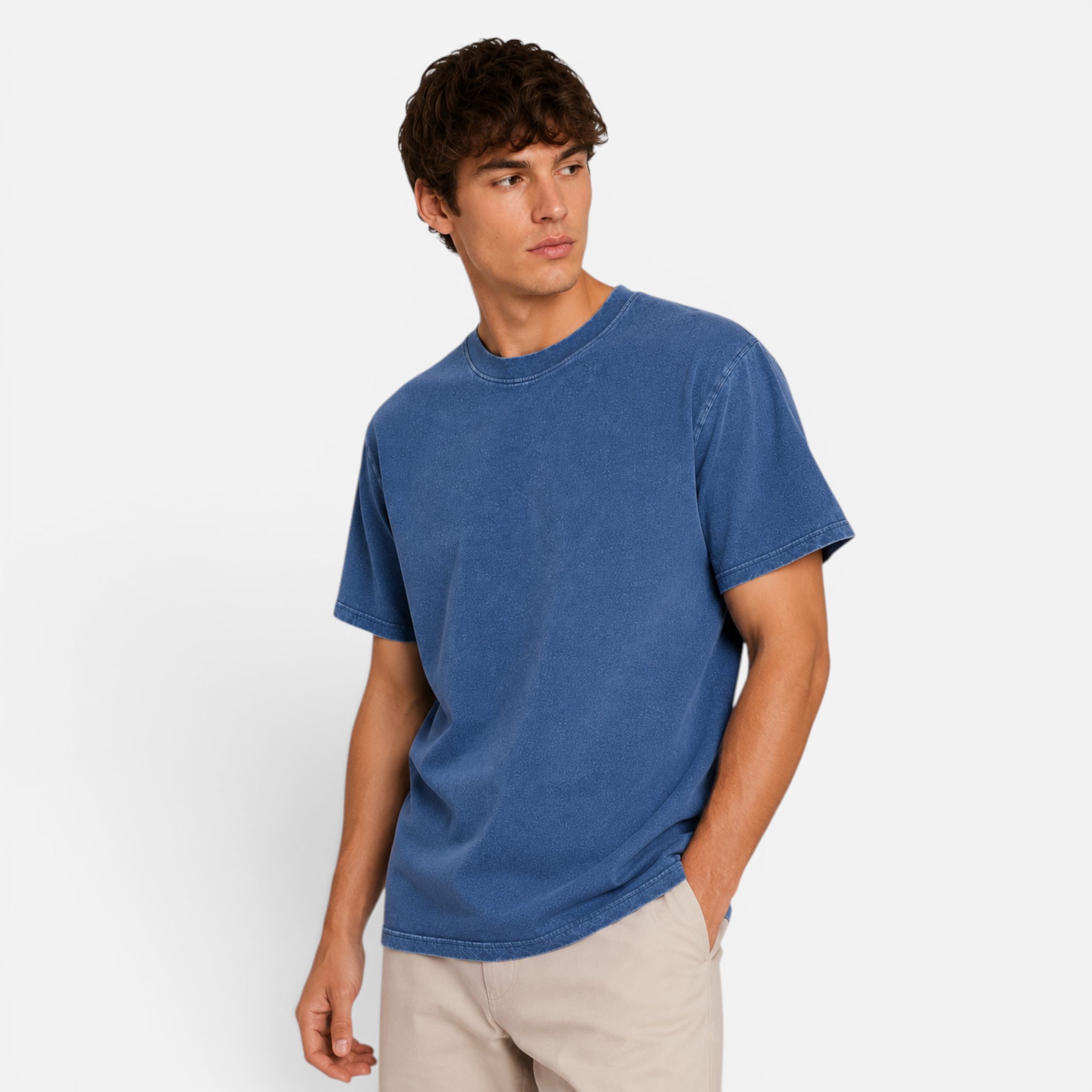 Valeniri | Men's Boxy T-Shirt Relaxed Fit Cotton Crew Neck