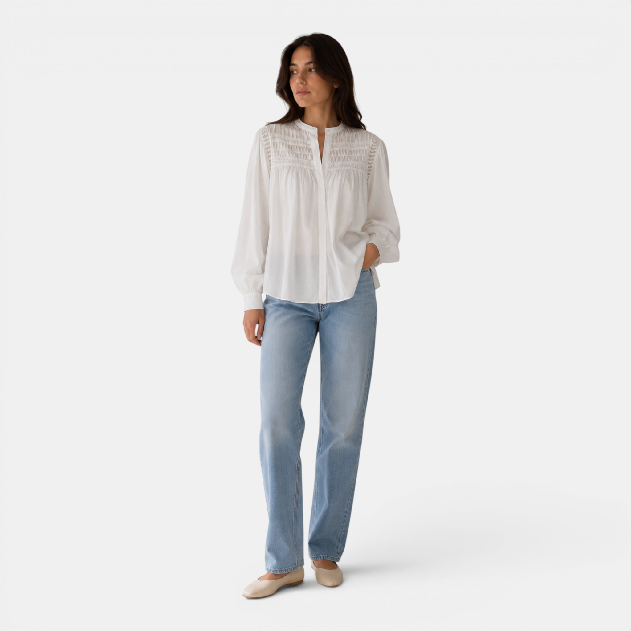 Valeniri | Women's Long Sleeve Linen Shirt Classic Casual Top