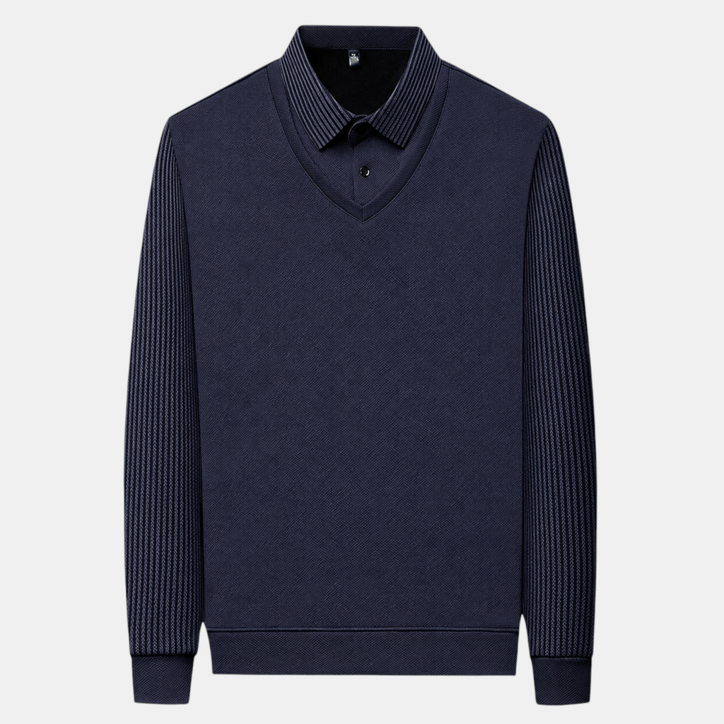 Valeniri | Men's Long Sleeve Polo Sweater Classic Knit Smart Casual