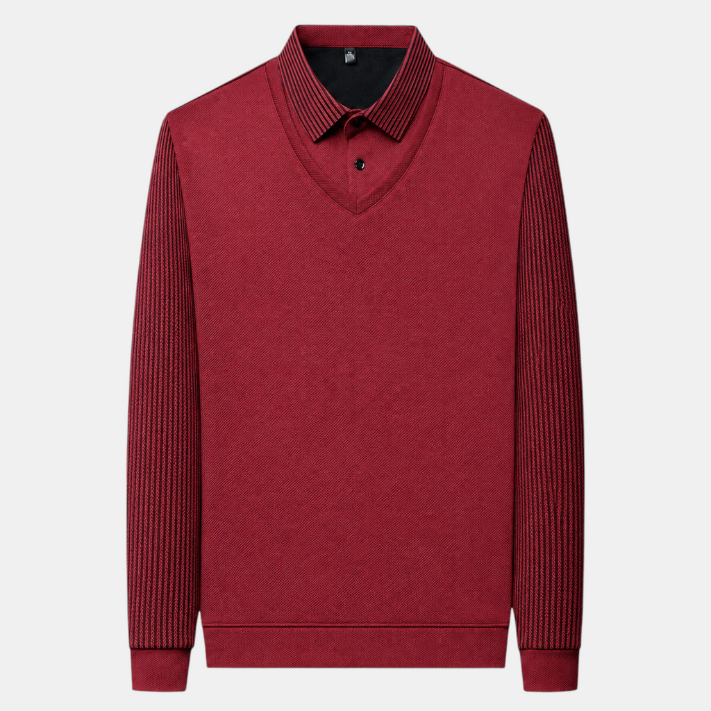 Valeniri | Men's Long Sleeve Polo Sweater Classic Knit Smart Casual