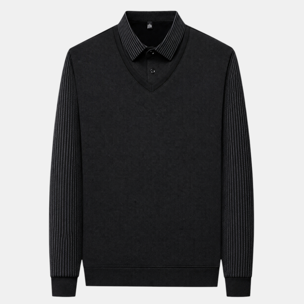 Valeniri | Men's Long Sleeve Polo Sweater Classic Knit Smart Casual