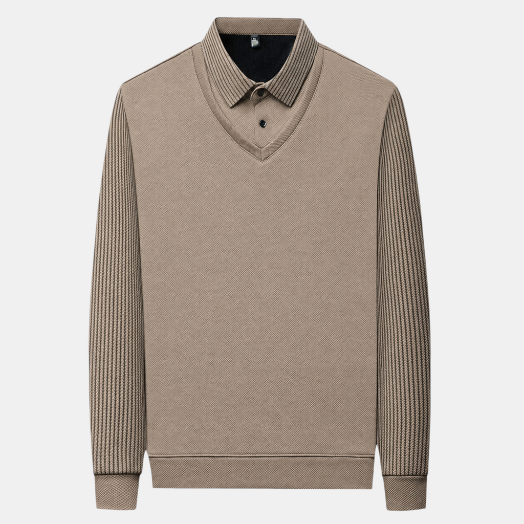 Valeniri | Men's Long Sleeve Polo Sweater Classic Knit Smart Casual