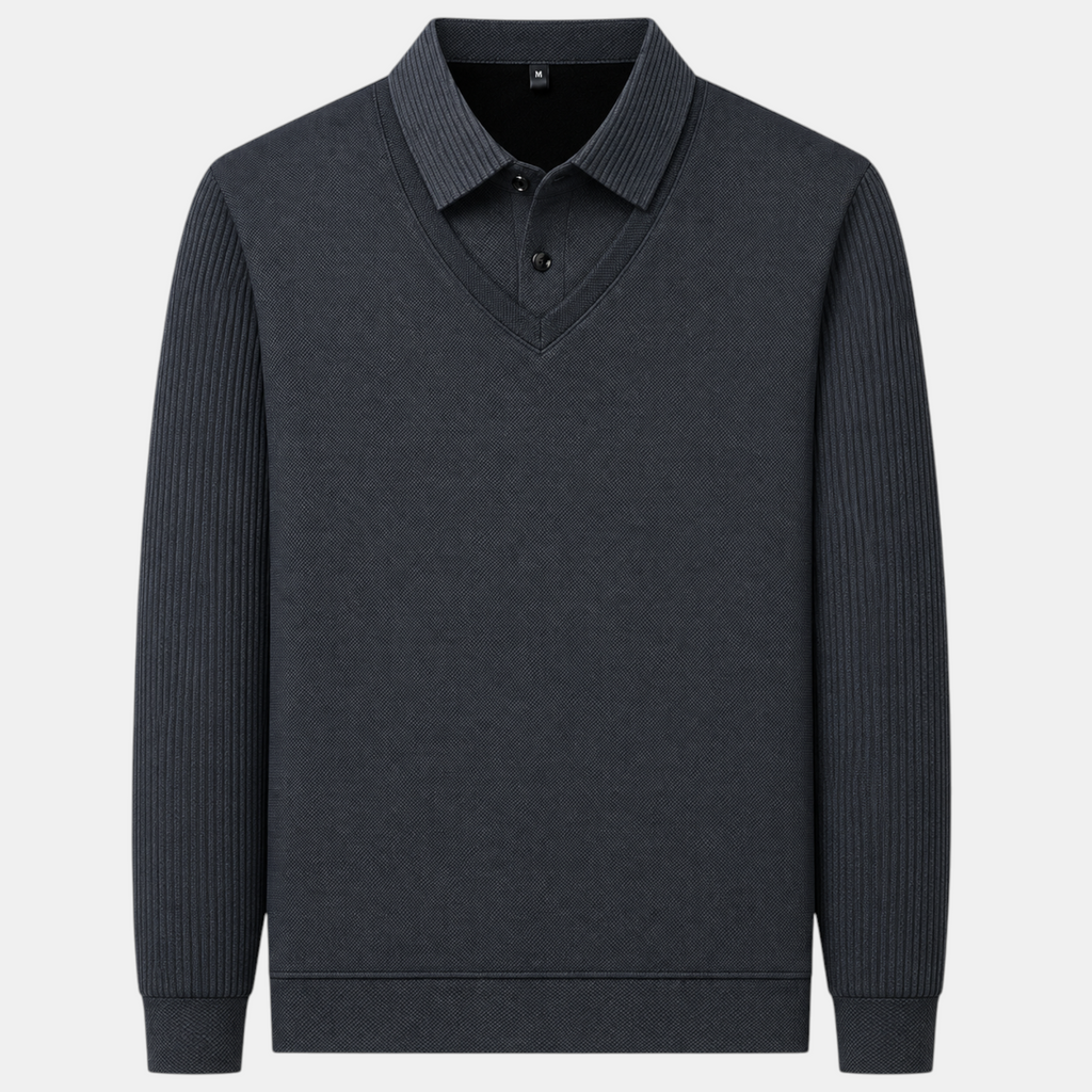 Valeniri | Men's Long Sleeve Polo Sweater Classic Knit Smart Casual