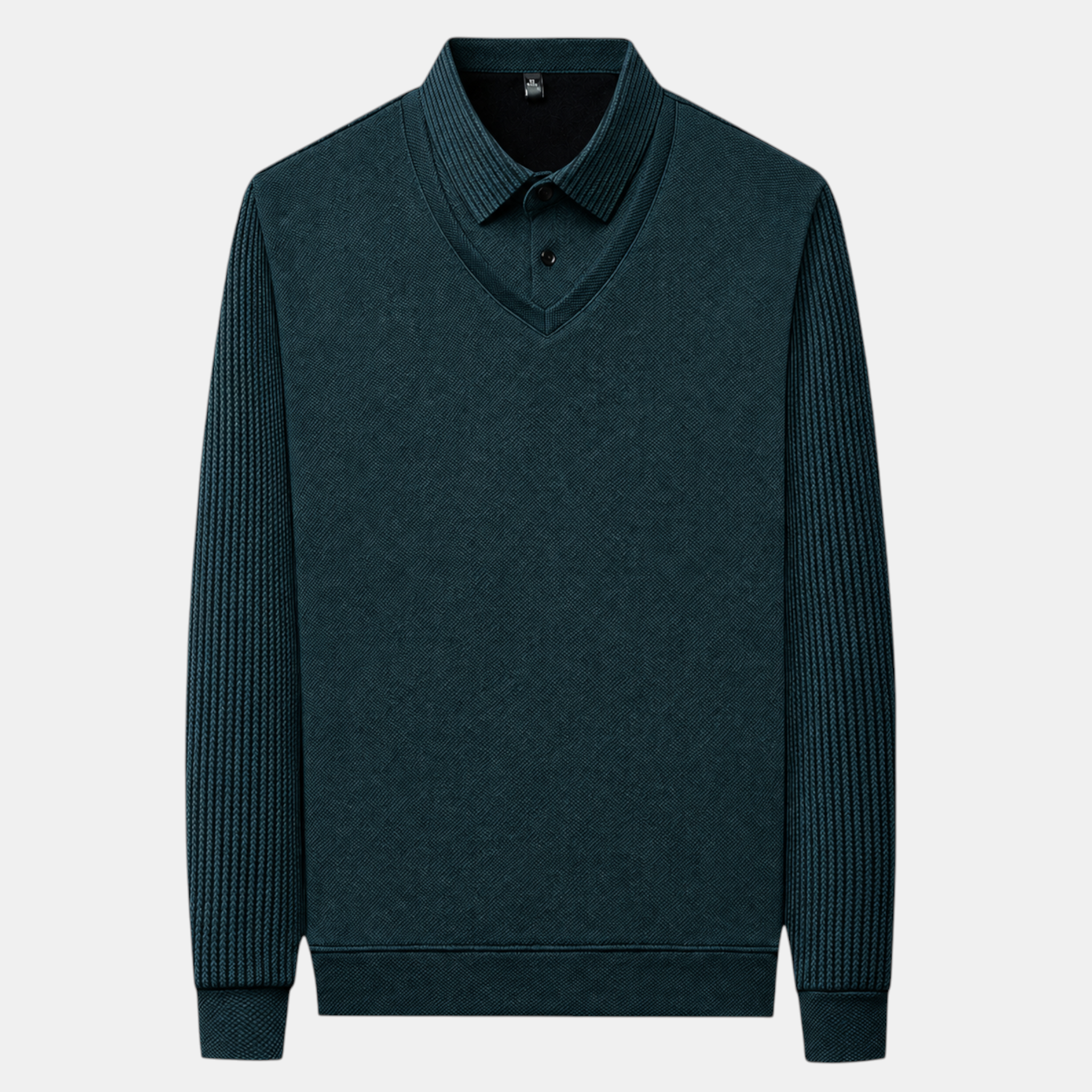 Valeniri | Men's Long Sleeve Polo Sweater Classic Knit Smart Casual