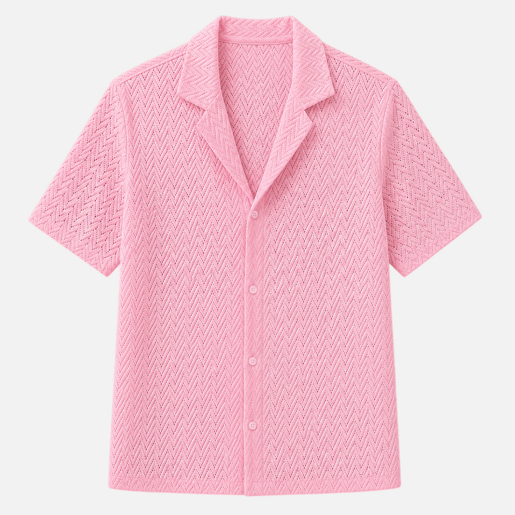 Valeniri | Men's Crochet Polo Shirt – Breathable Button Top