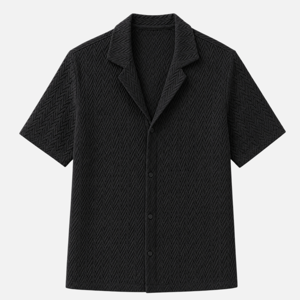 Valeniri | Men's Crochet Polo Shirt – Breathable Button Top