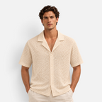 Valeniri | Men's Crochet Polo Shirt – Breathable Button Top