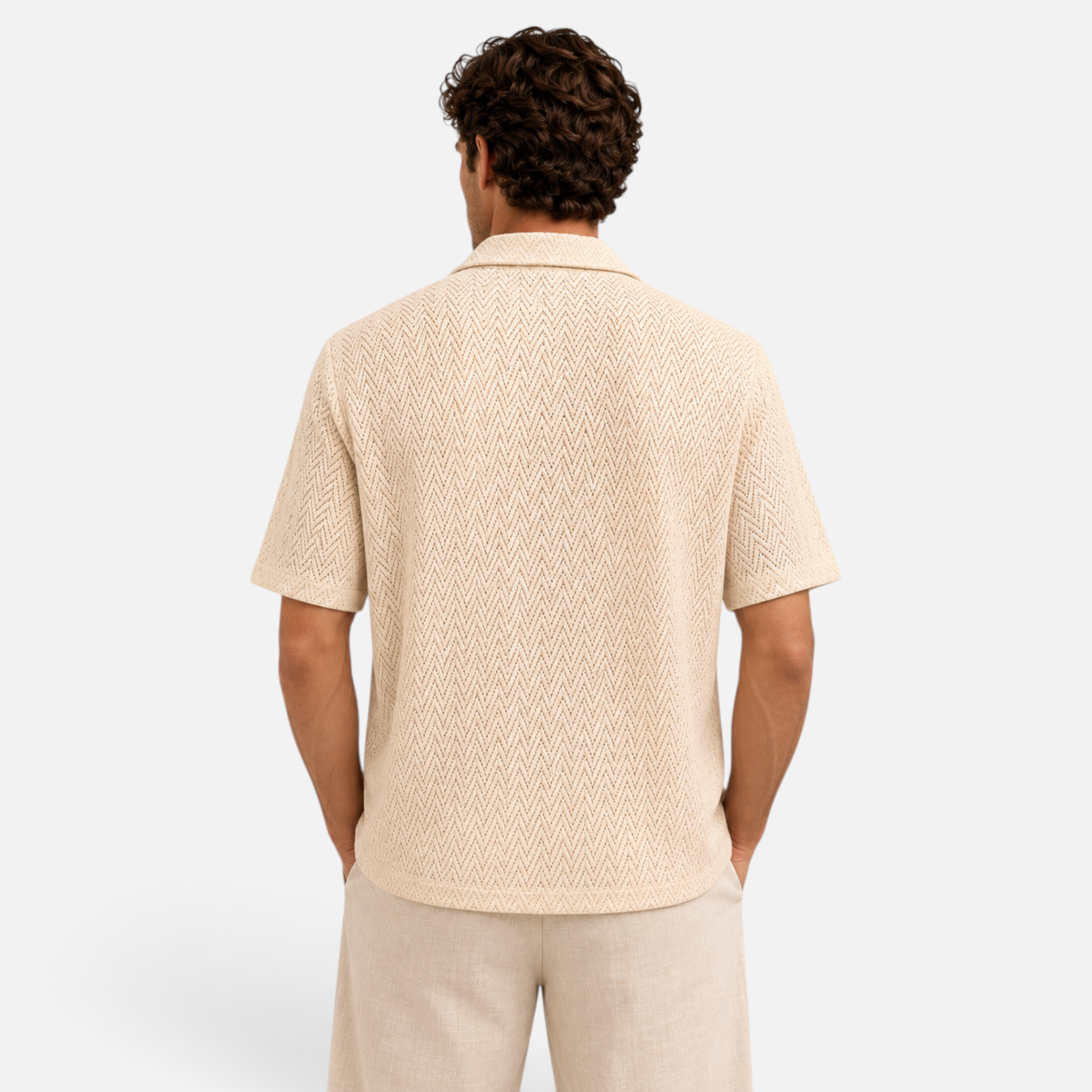 Valeniri | Men's Crochet Polo Shirt – Breathable Button Top