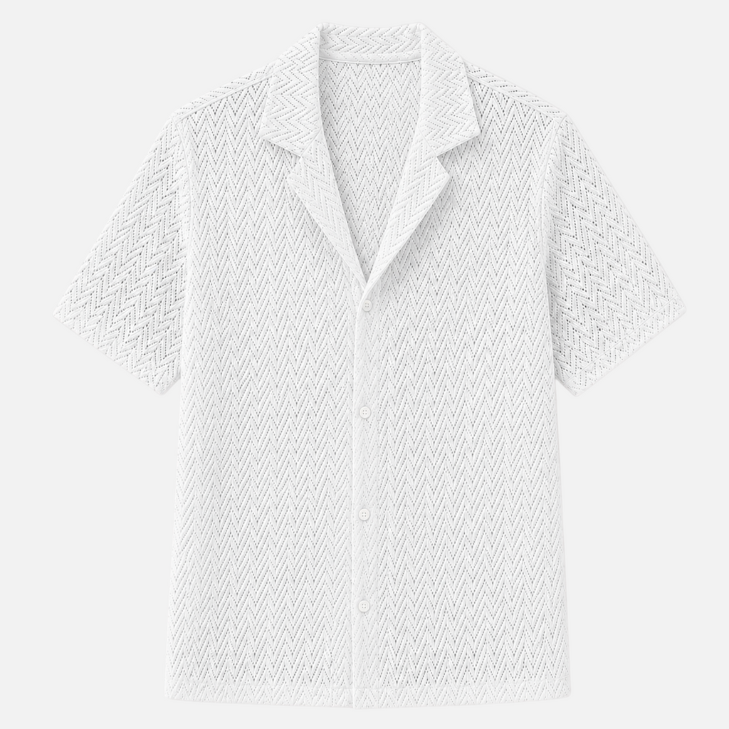 Valeniri | Men's Crochet Polo Shirt – Breathable Button Top