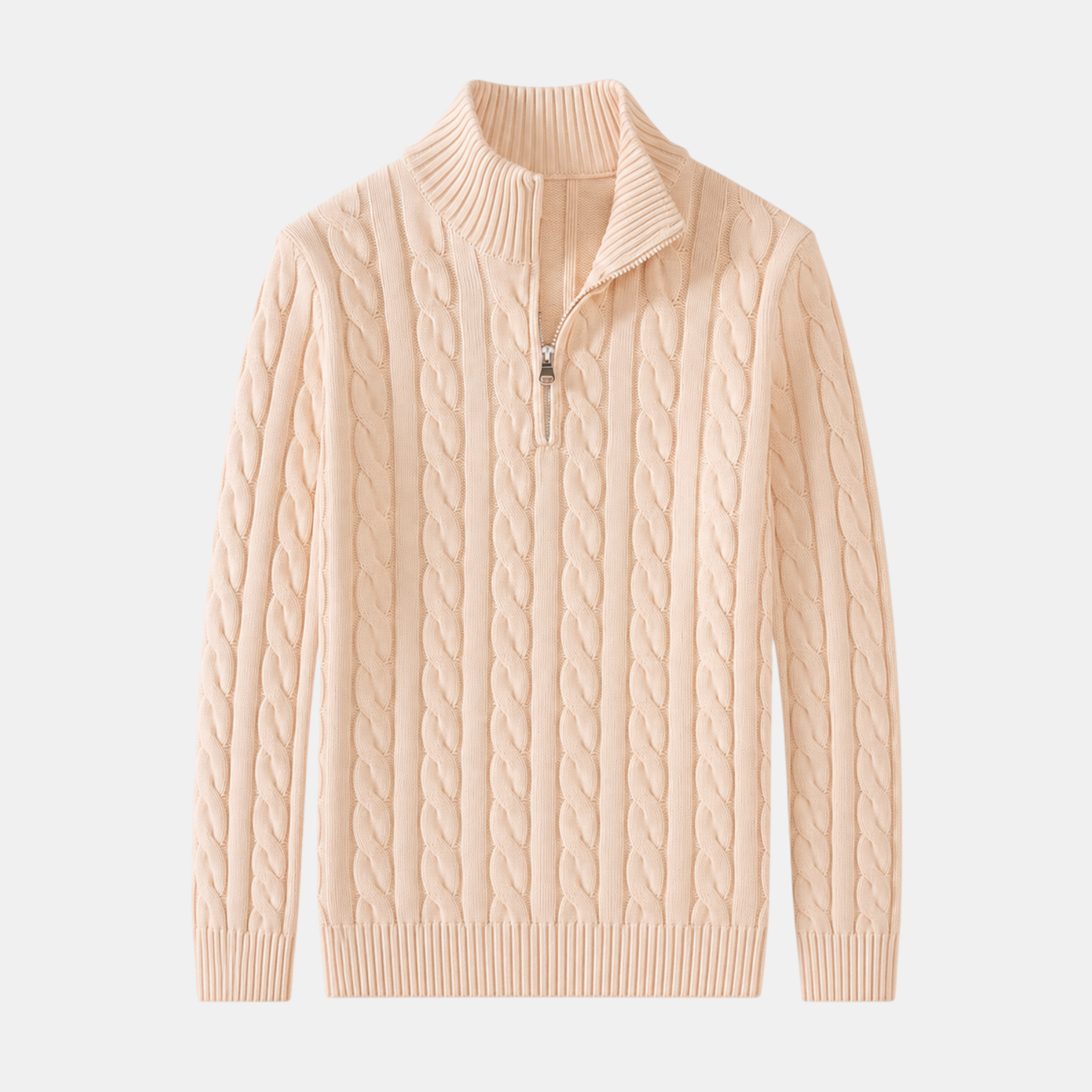 Valeniri | Men's Cable Knit Quarter Zip Sweater Classic Knitwear