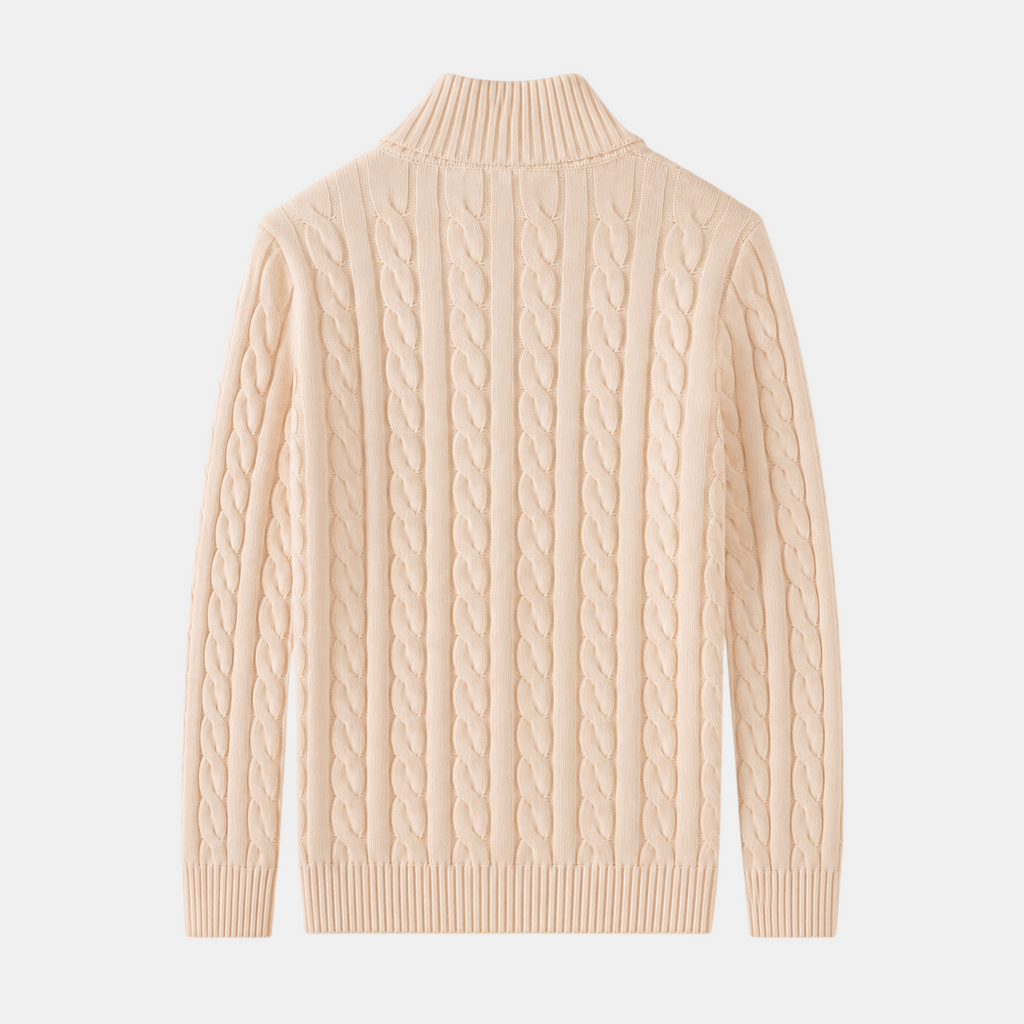 Valeniri | Men's Cable Knit Quarter Zip Sweater Classic Knitwear