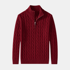 Valeniri | Men's Cable Knit Quarter Zip Sweater Classic Knitwear