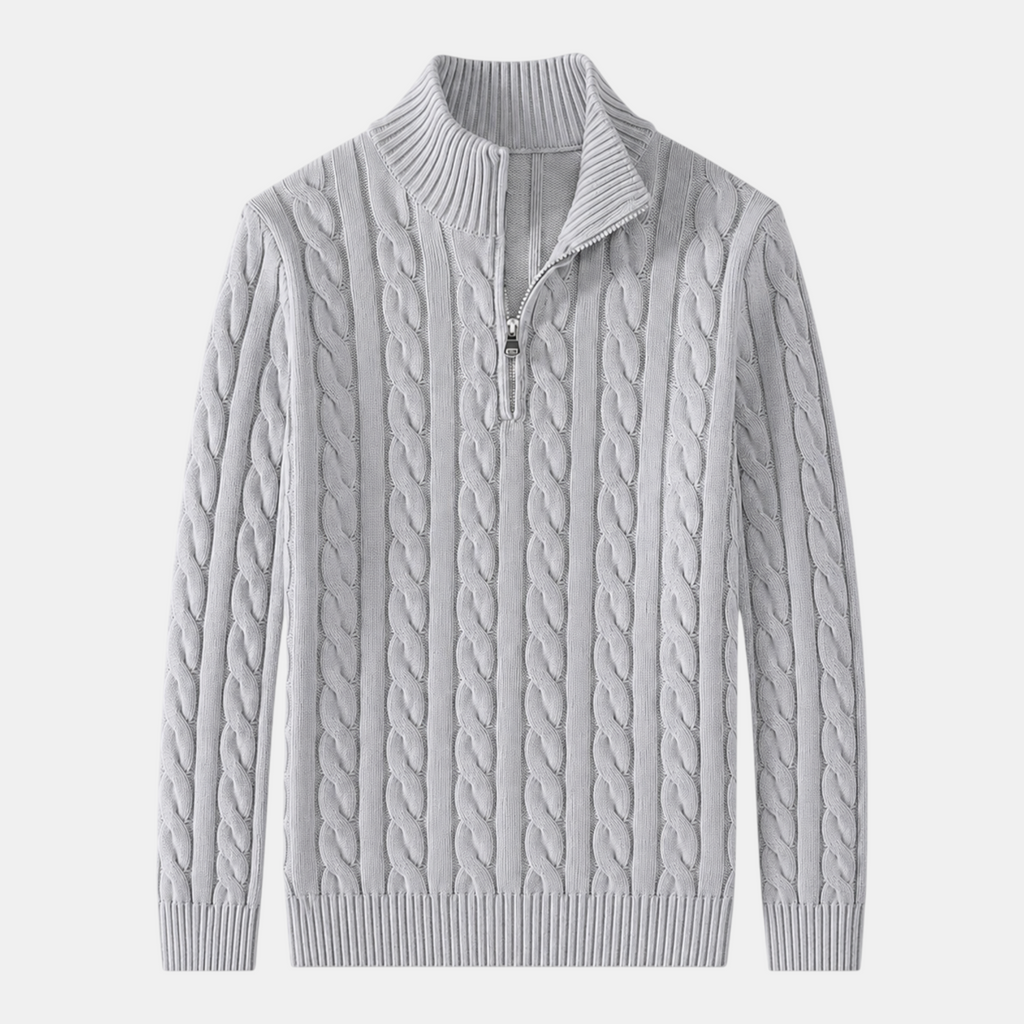 Valeniri | Men's Cable Knit Quarter Zip Sweater Classic Knitwear