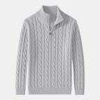 Valeniri | Men's Cable Knit Quarter Zip Sweater Classic Knitwear