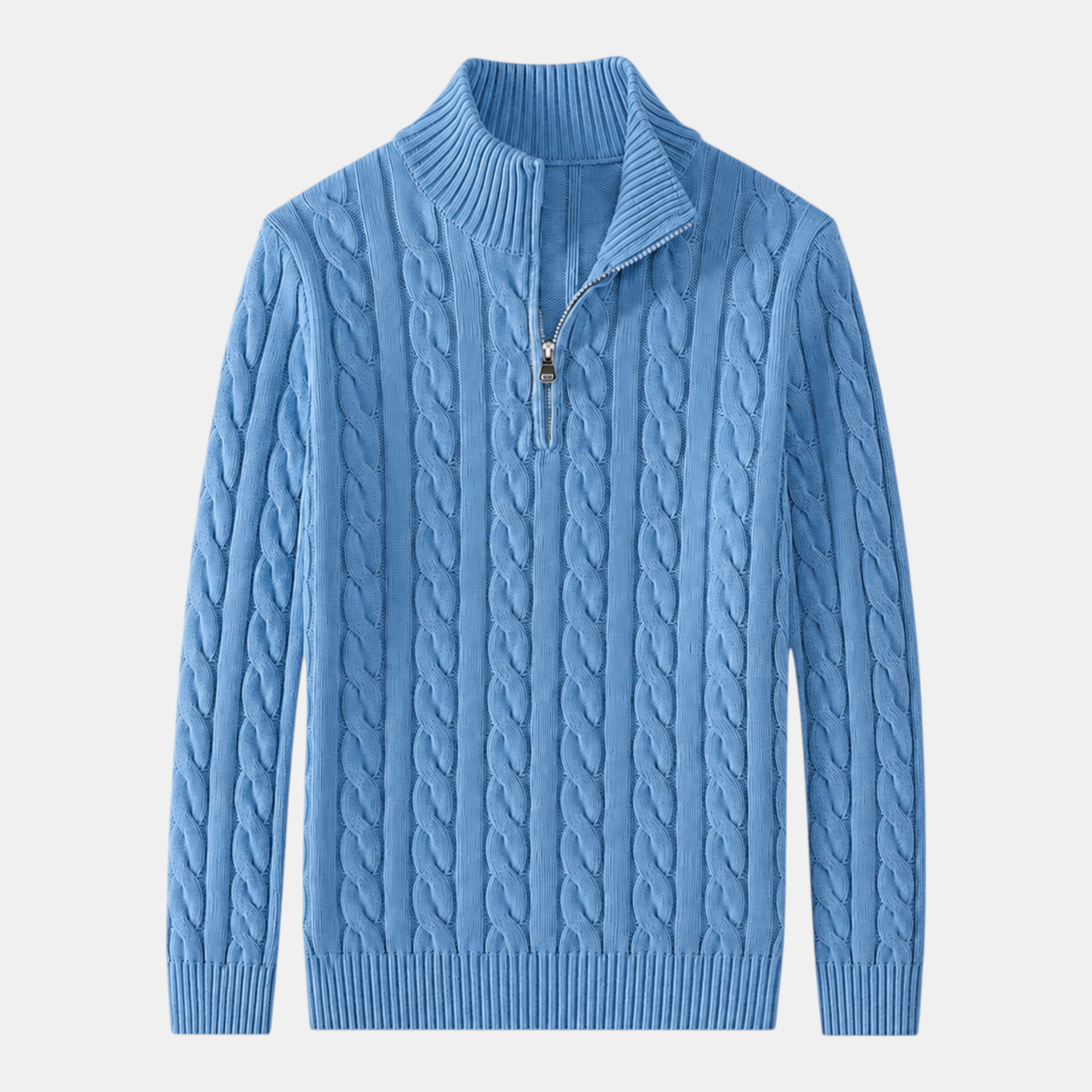Valeniri | Men's Cable Knit Quarter Zip Sweater Classic Knitwear