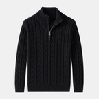 Valeniri | Men's Cable Knit Quarter Zip Sweater Classic Knitwear