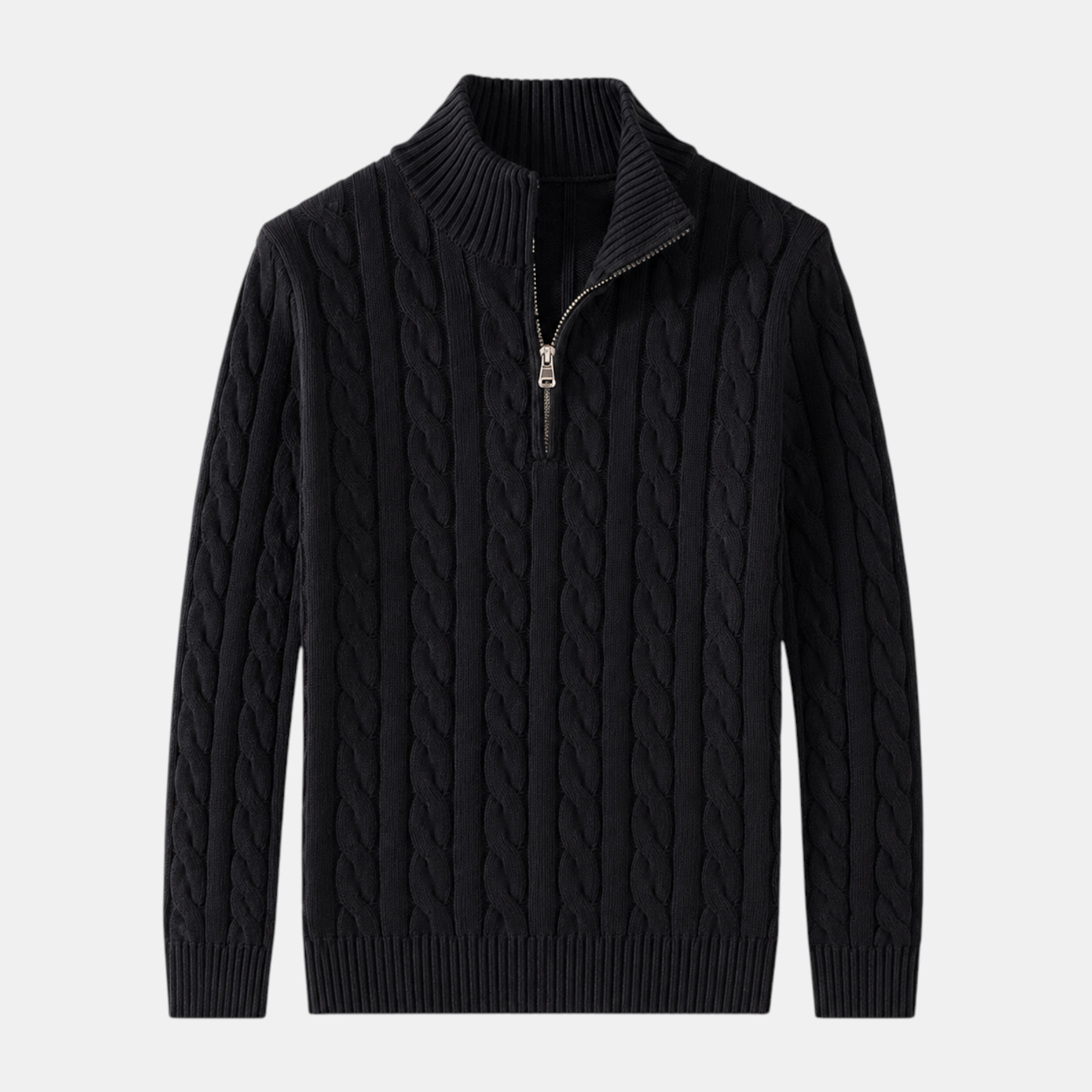 Valeniri | Men's Cable Knit Quarter Zip Sweater Classic Knitwear