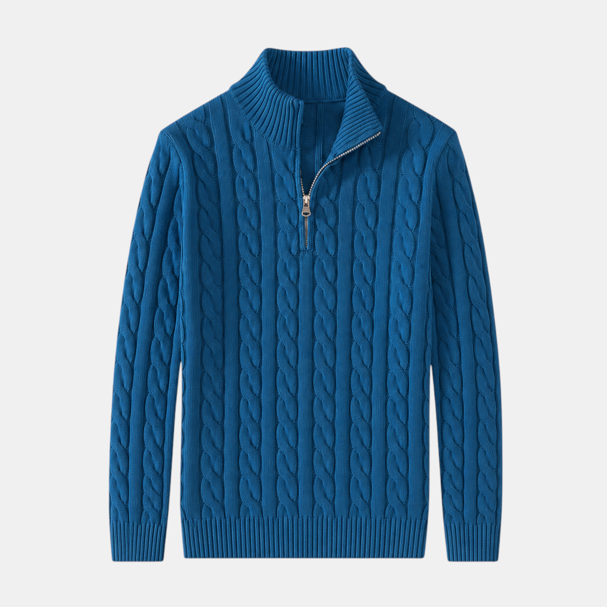 Valeniri | Men's Cable Knit Quarter Zip Sweater Classic Knitwear