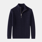 Valeniri | Men's Cable Knit Quarter Zip Sweater Classic Knitwear
