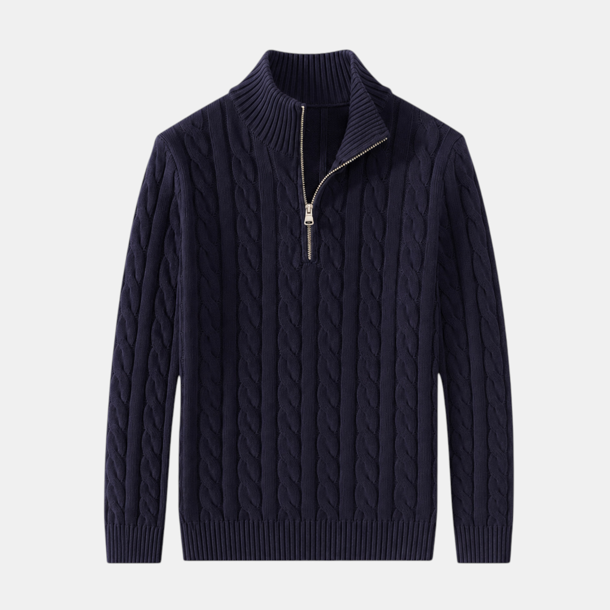 Valeniri | Men's Cable Knit Quarter Zip Sweater Classic Knitwear