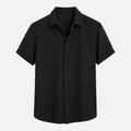 Valeniri | Men's Linen Shirt Short Sleeve Stand Collar for Everyday Wear