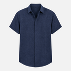 Valeniri | Men's Linen Shirt Short Sleeve Stand Collar for Everyday Wear