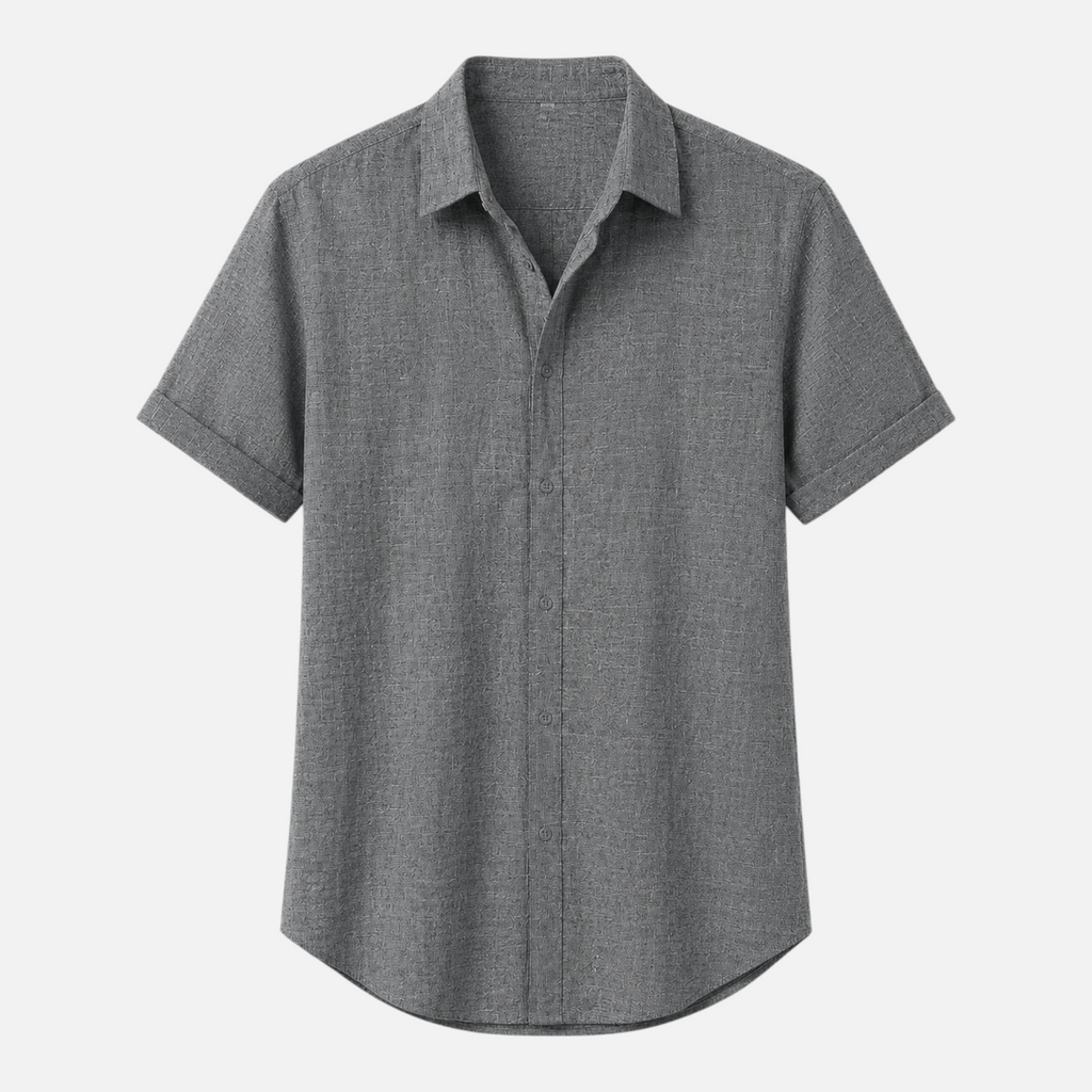 Valeniri | Men's Linen Shirt Short Sleeve Stand Collar for Everyday Wear