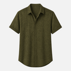 Valeniri | Men's Linen Shirt Short Sleeve Stand Collar for Everyday Wear