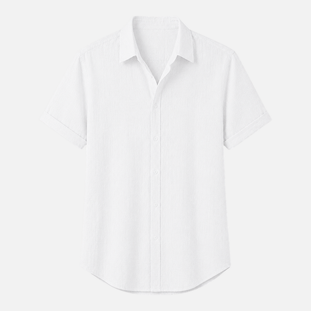 Valeniri | Men's Linen Shirt Short Sleeve Stand Collar for Everyday Wear