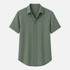 Valeniri | Men's Linen Shirt Short Sleeve Stand Collar for Everyday Wear