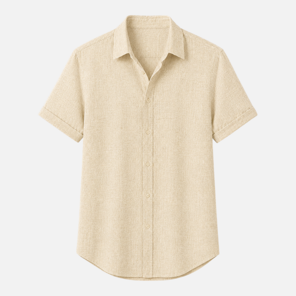 Valeniri | Men's Linen Shirt Short Sleeve Stand Collar for Everyday Wear