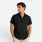 Valeniri | Men's Linen Shirt Short Sleeve Stand Collar for Everyday Wear