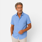 Valeniri | Men's Linen Shirt Short Sleeve Stand Collar for Everyday Wear
