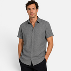 Valeniri | Men's Linen Shirt Short Sleeve Stand Collar for Everyday Wear