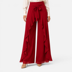 Valeniri | Women's Wide Leg Dress Trousers Lace Up High Waist Pants