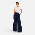 Valeniri | Women's Wide Leg Dress Trousers Lace Up High Waist Pants