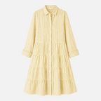 Valeniri | Women's Striped Button-Up Shirt Dress Classic Long Sleeve Dress